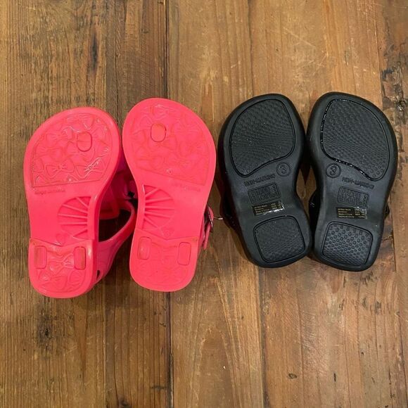 Faded Glory Sandals + Pink Polka Dot Sandal Bundle Toddler Size 3 - Picture 9 of 10